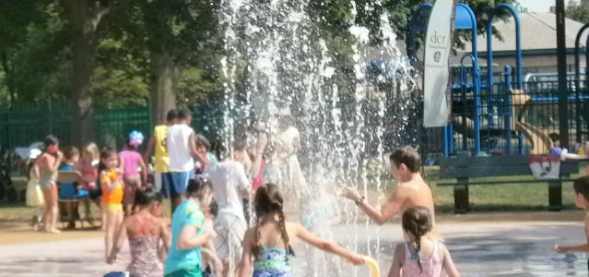 North Point Park Spray Deck splash pad in Cambridge